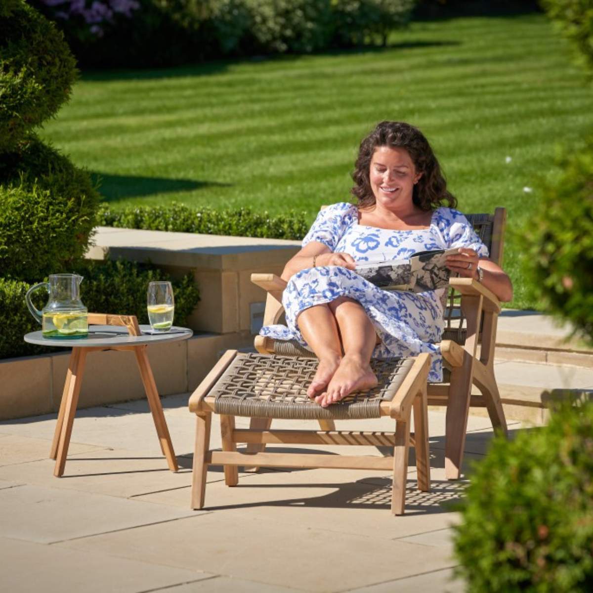 Beau&Co Sesto Outdoor Chair and Hocker Set