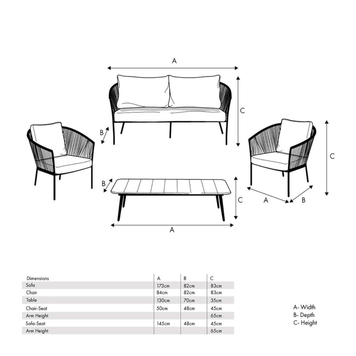 Beau&Co Reims Outdoor Seating Set