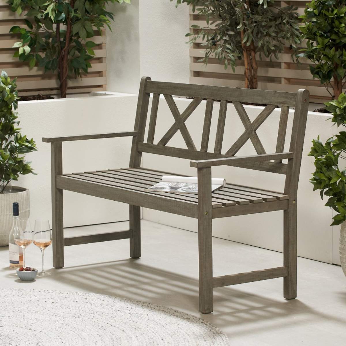 Beau&Co Cambridge Antique Grey Outdoor 2 Seater Bench