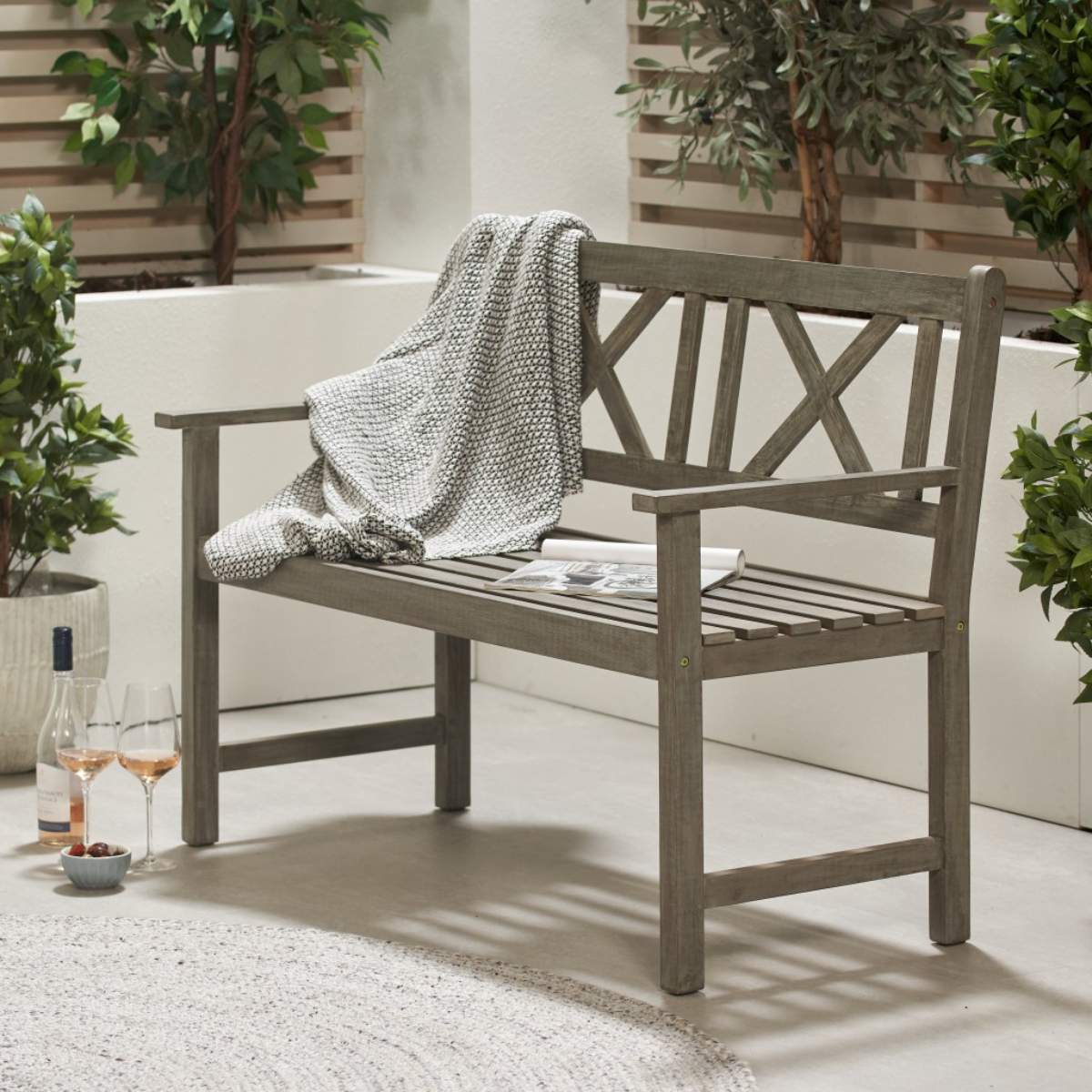 Beau&Co Cambridge Antique Grey Outdoor 2 Seater Bench