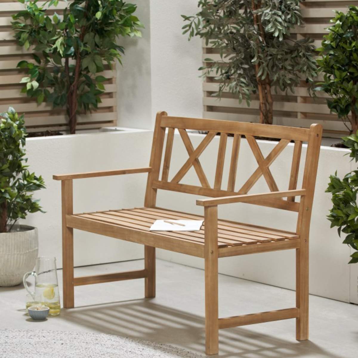 Beau&Co Cambridge Light Teak Outdoor 2 Seater Bench