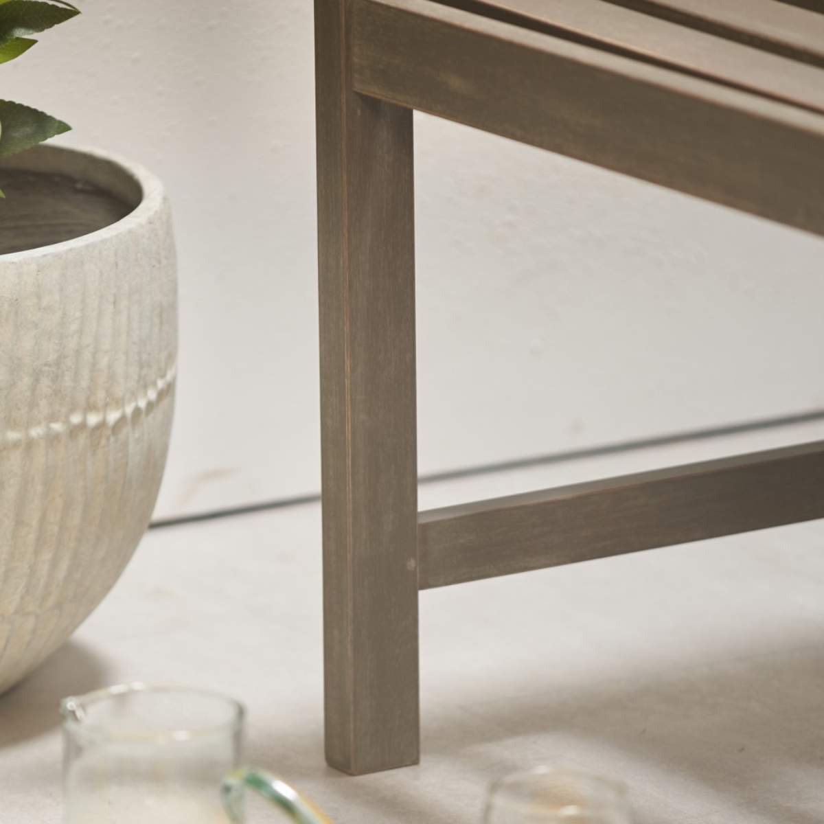 Beau&Co Cambridge Antique Grey Outdoor 3 Seater Acacia Wood Bench