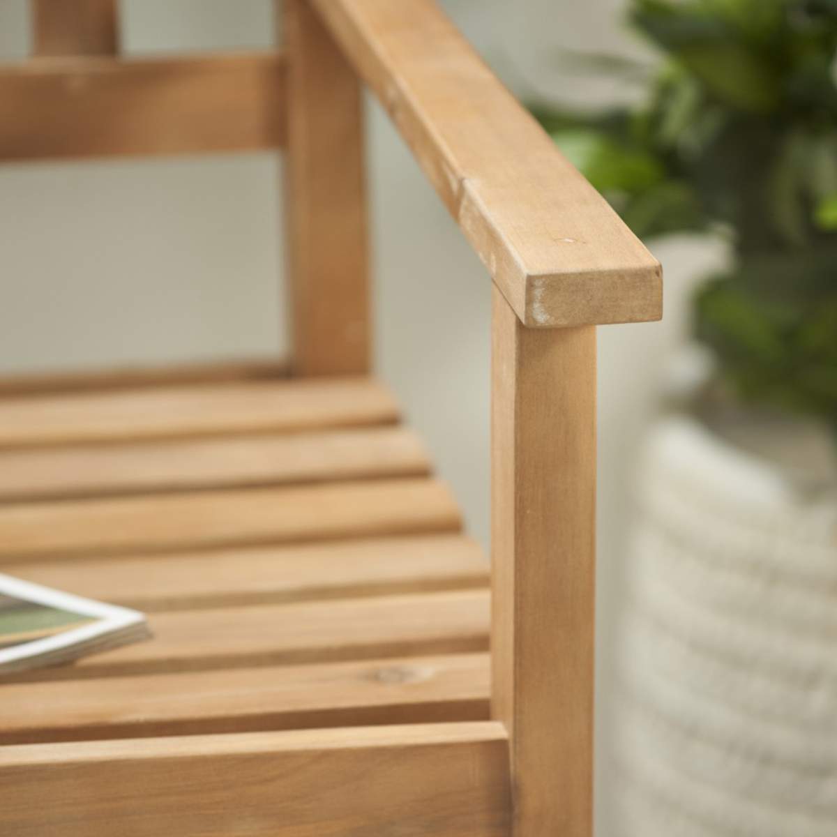 Beau&Co Cambridge Light Teak Outdoor 3 Seater Acacia Wood Bench