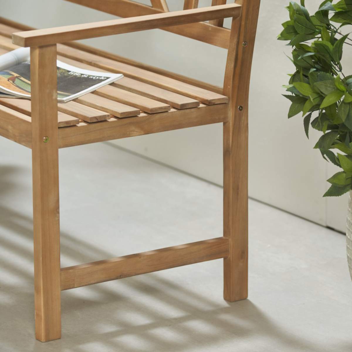 Beau&Co Cambridge Light Teak Outdoor 3 Seater Acacia Wood Bench