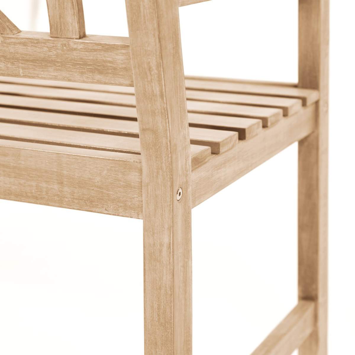 Beau&Co Cambridge Light Teak Outdoor 3 Seater Acacia Wood Bench