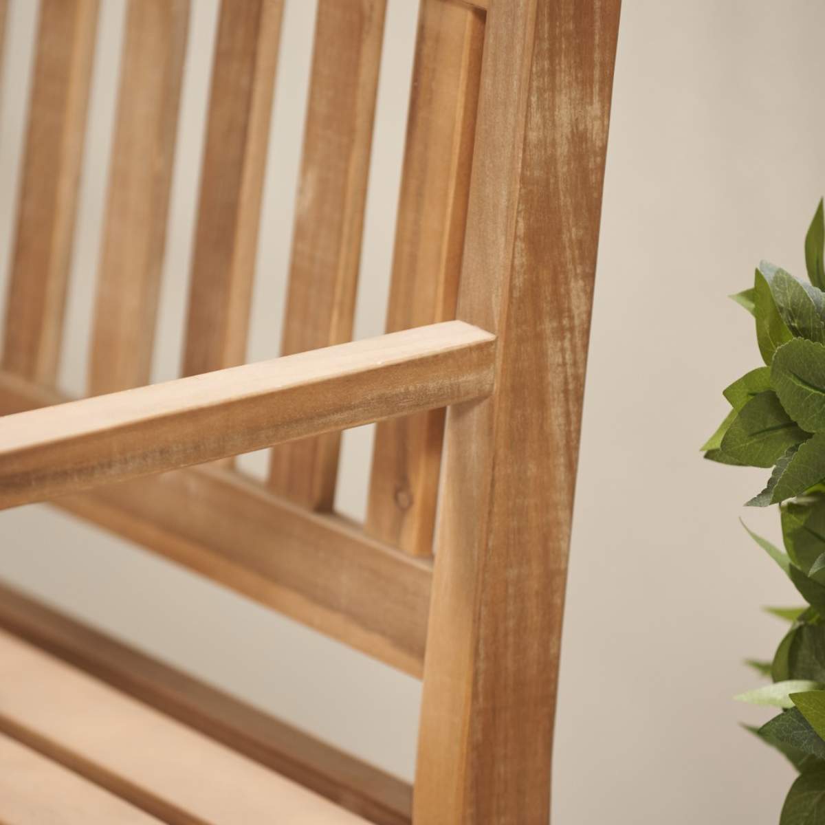 Beau&Co Richmond Light Teak Outdoor Bench with Pop Up Table