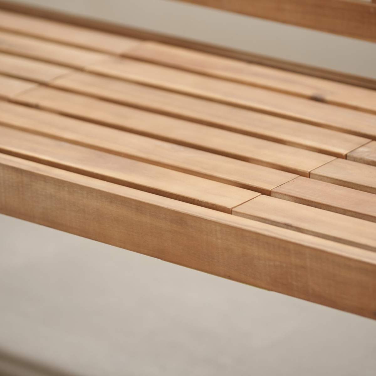 Beau&Co Richmond Light Teak Outdoor Bench with Pop Up Table