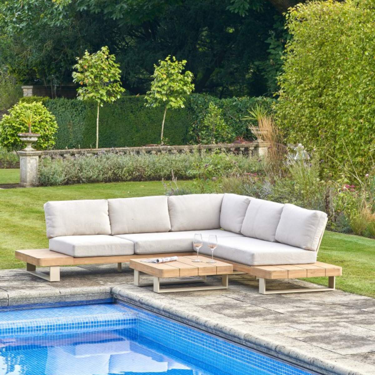 Pacific Lifestyle Osaka Latte Outdoor Corner Seating Set