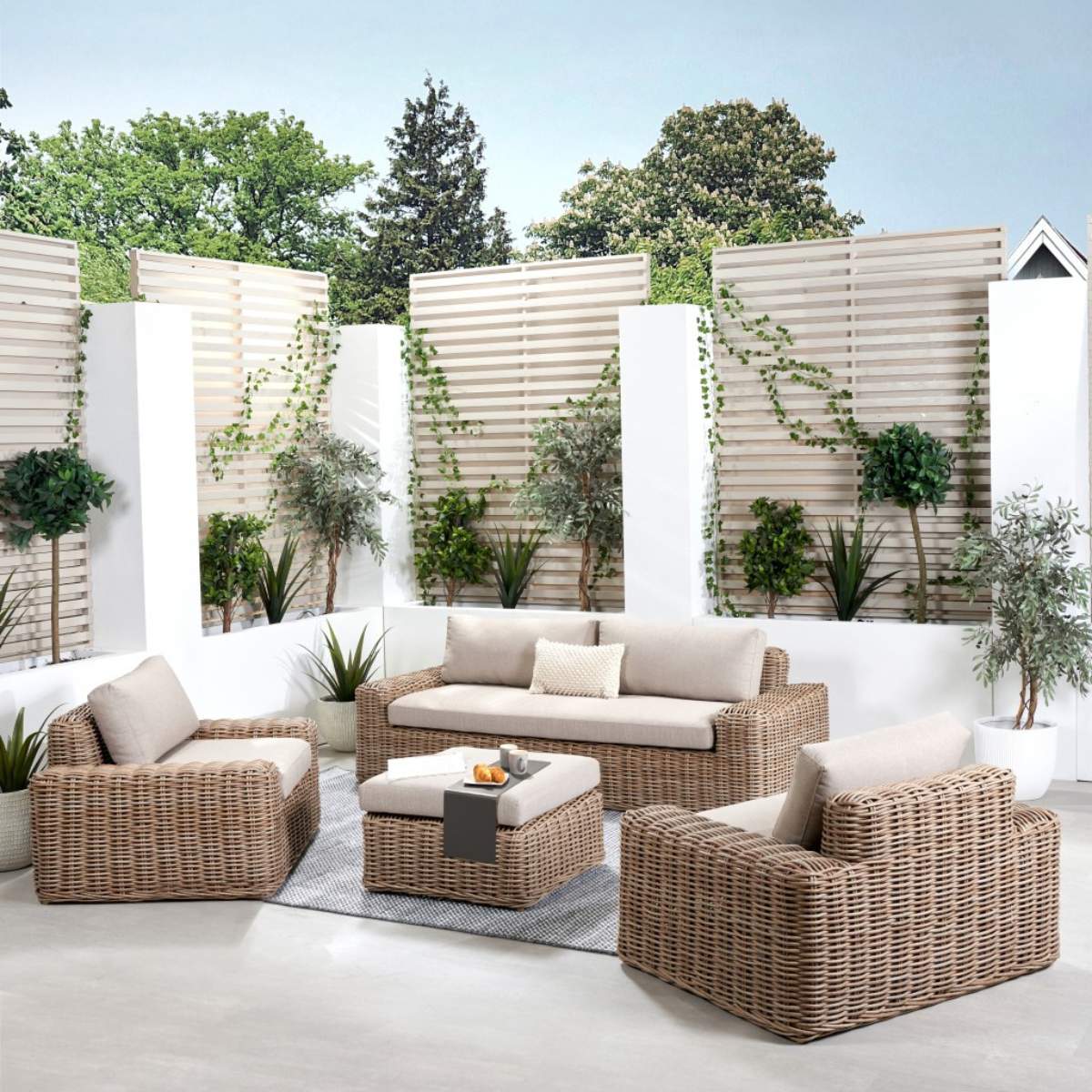 Beau&Co Como Natural Antique Outdoor Seating Set