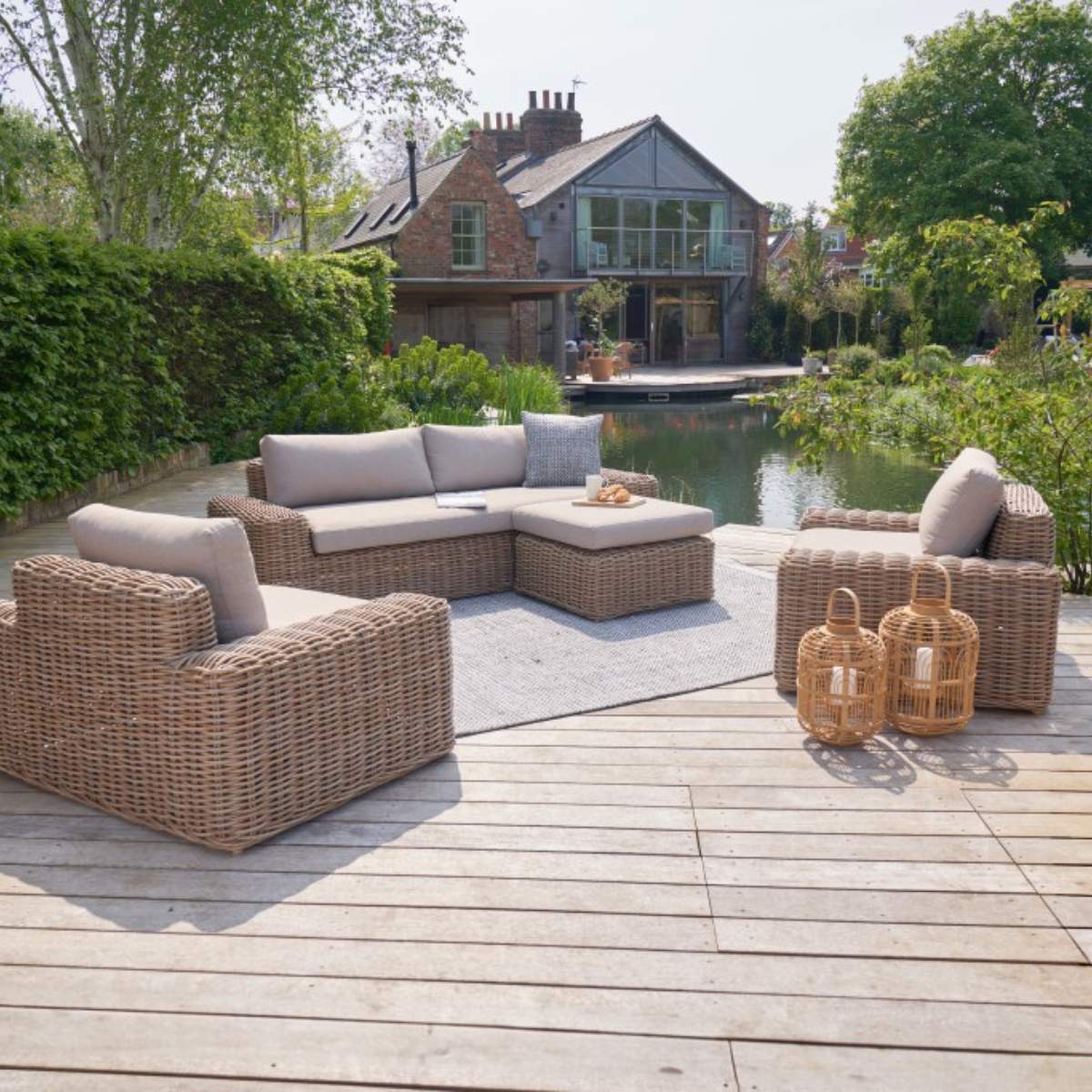 Beau&Co Como Natural Antique Outdoor Seating Set