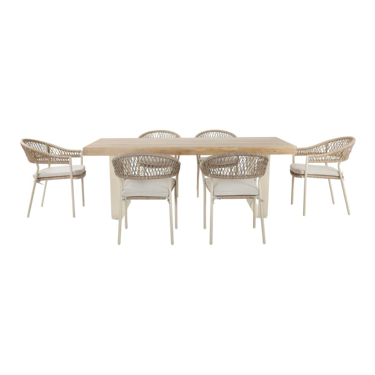 Beau&Co Osaka Latte Outdoor 6 Seater Dining Set