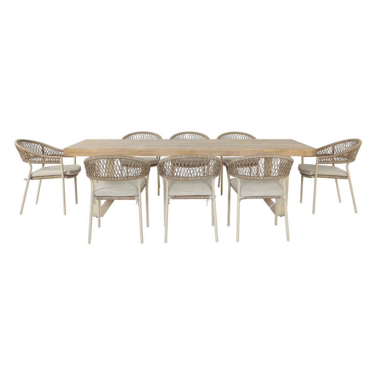 Beau&Co Osaka Latte Outdoor 8 Seater Dining Set