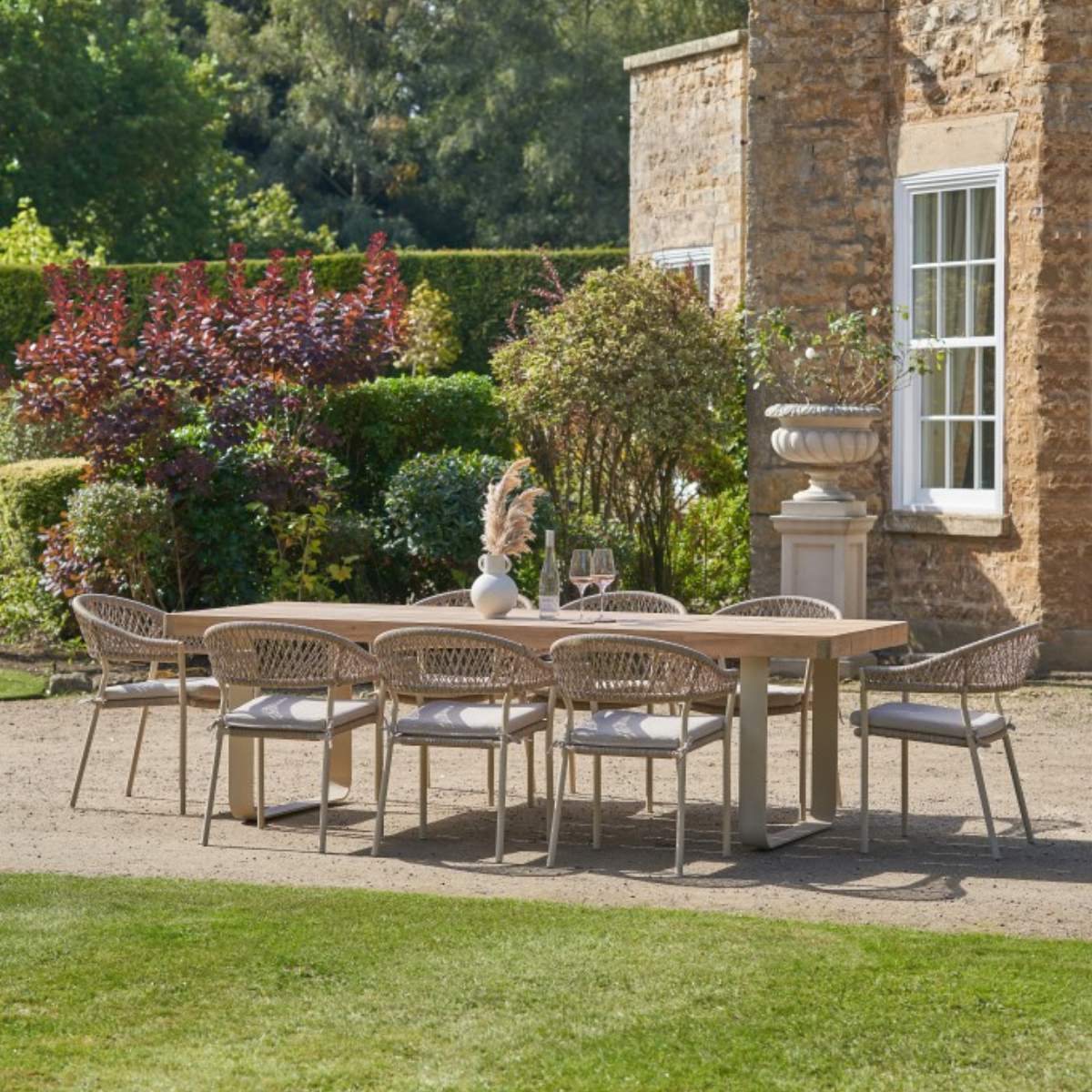 Beau&Co Osaka Latte Outdoor 8 Seater Dining Set