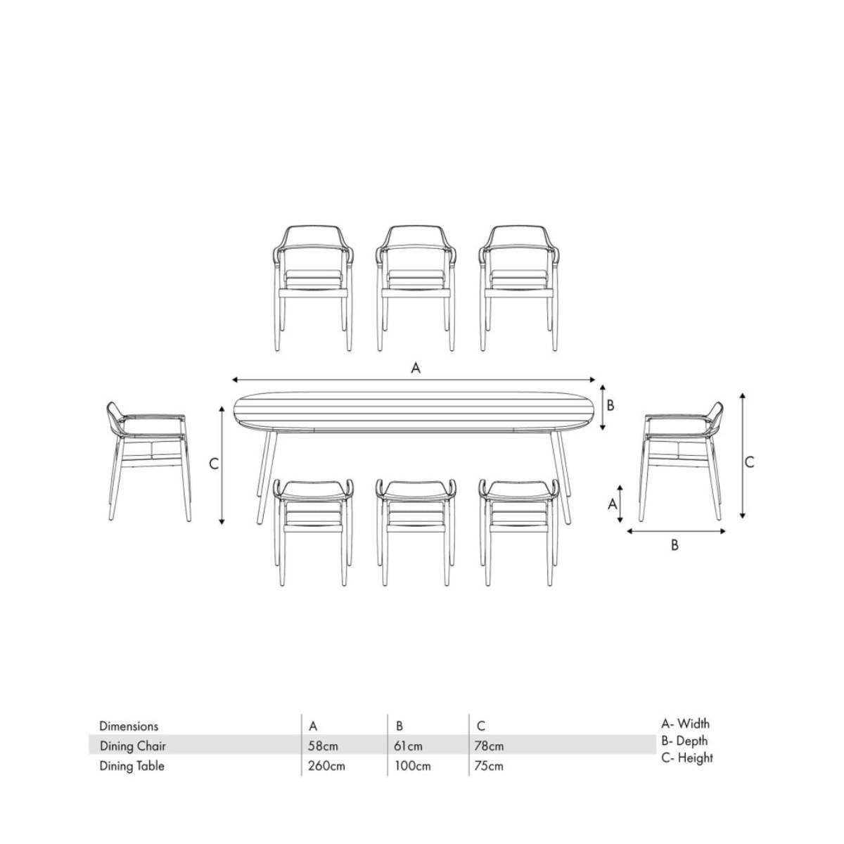Beau&Co Salita Outdoor 8 Seater Dining Set