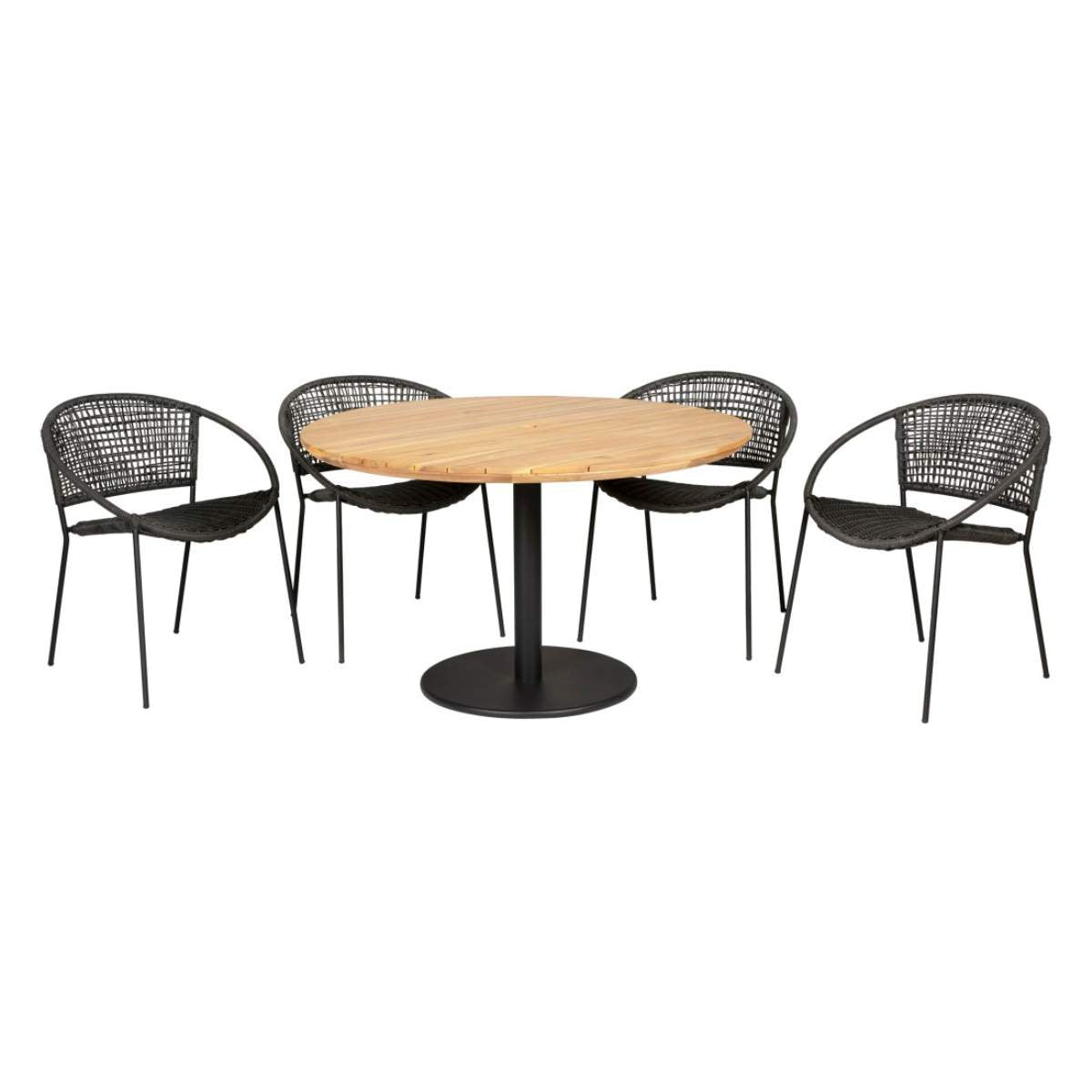 Beau&Co Dakota Black Outdoor 4 Seater Dining Set