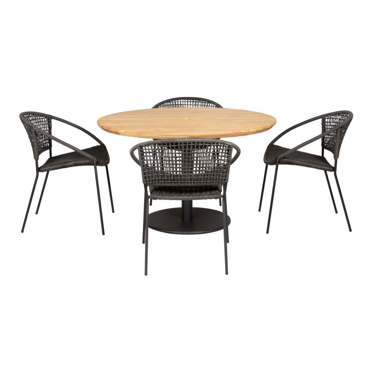 Beau&Co Dakota Black Outdoor 4 Seater Dining Set