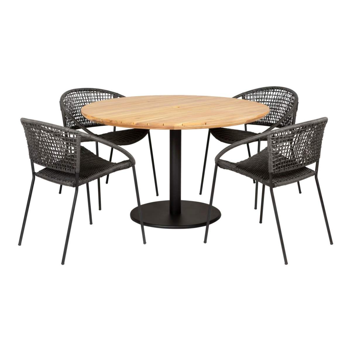 Beau&Co Dakota Black Outdoor 4 Seater Dining Set