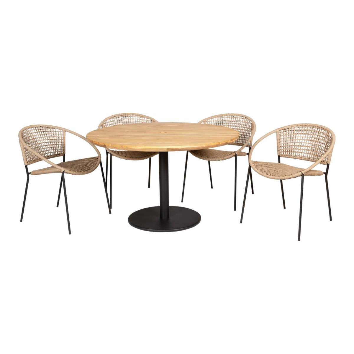 Beau&Co Dakota Natural Wheat Outdoor 4 Seater Dining Set