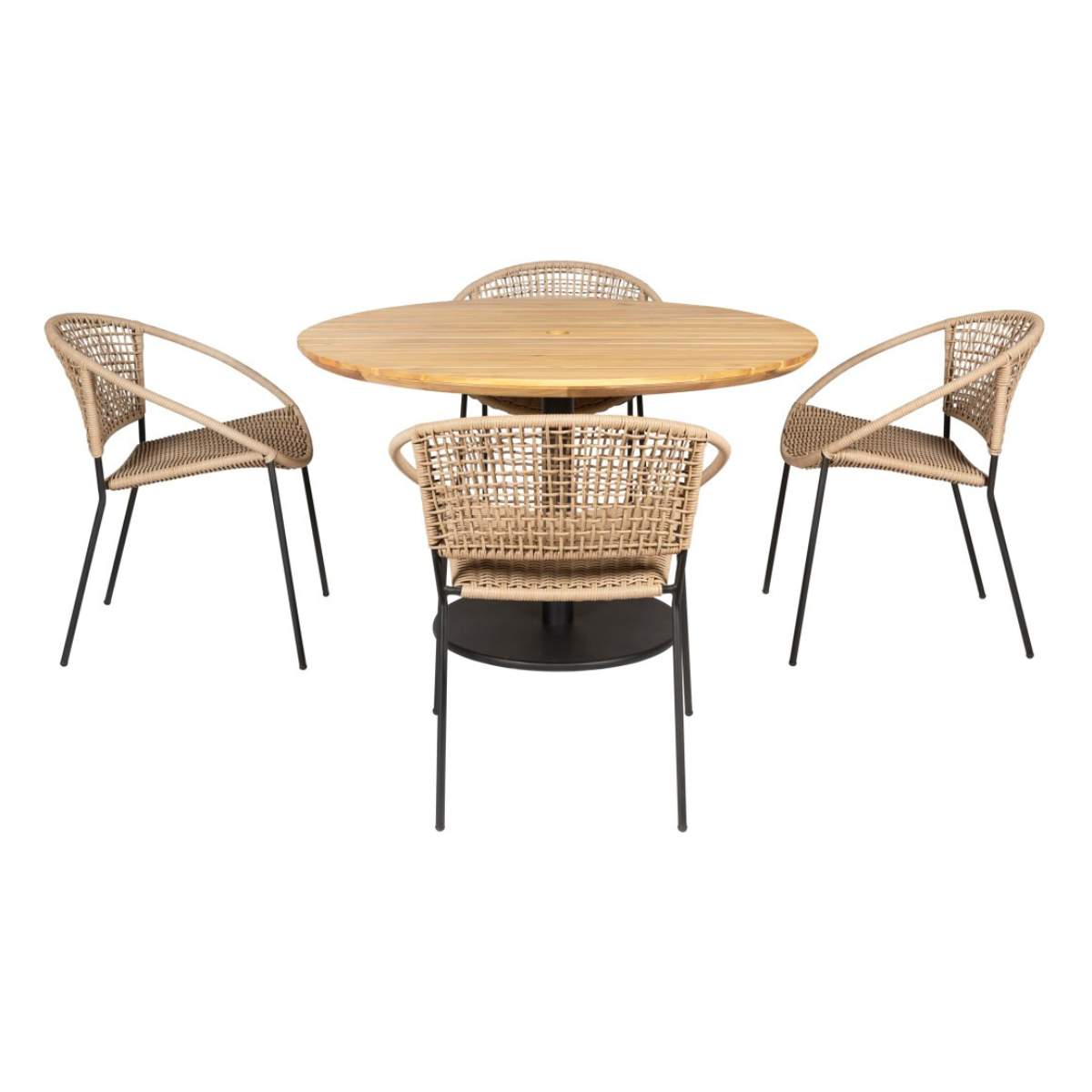 Beau&Co Dakota Natural Wheat Outdoor 4 Seater Dining Set