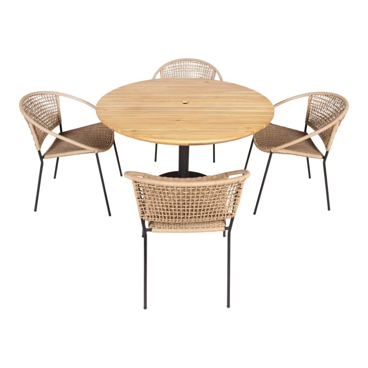 Beau&Co Dakota Natural Wheat Outdoor 4 Seater Dining Set