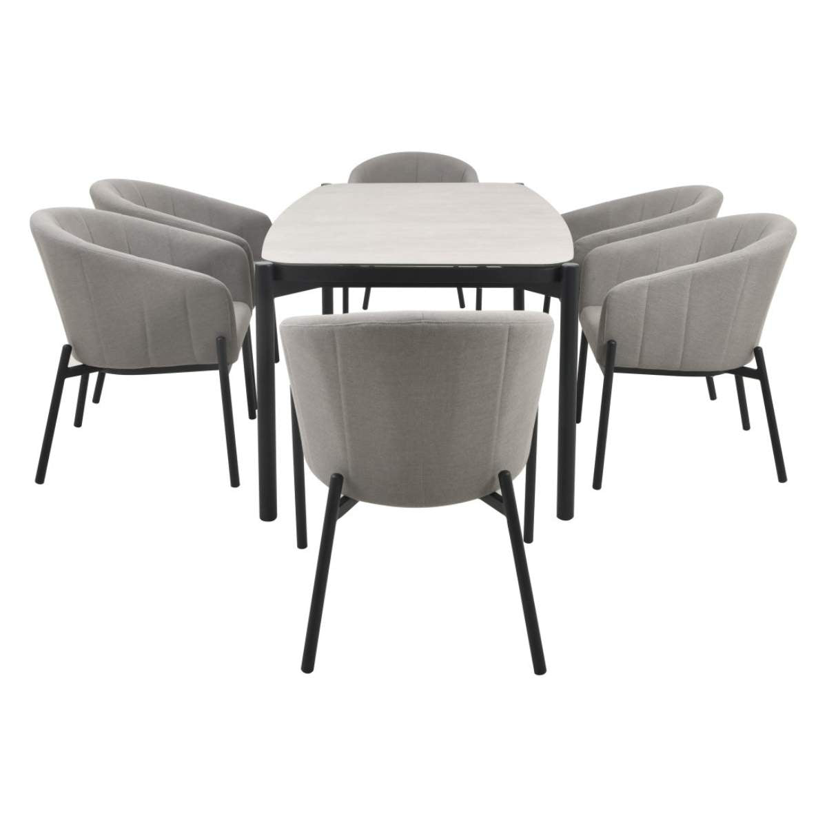 Beau&Co Nevada Putty Outdoor 6 Seater Dining Set