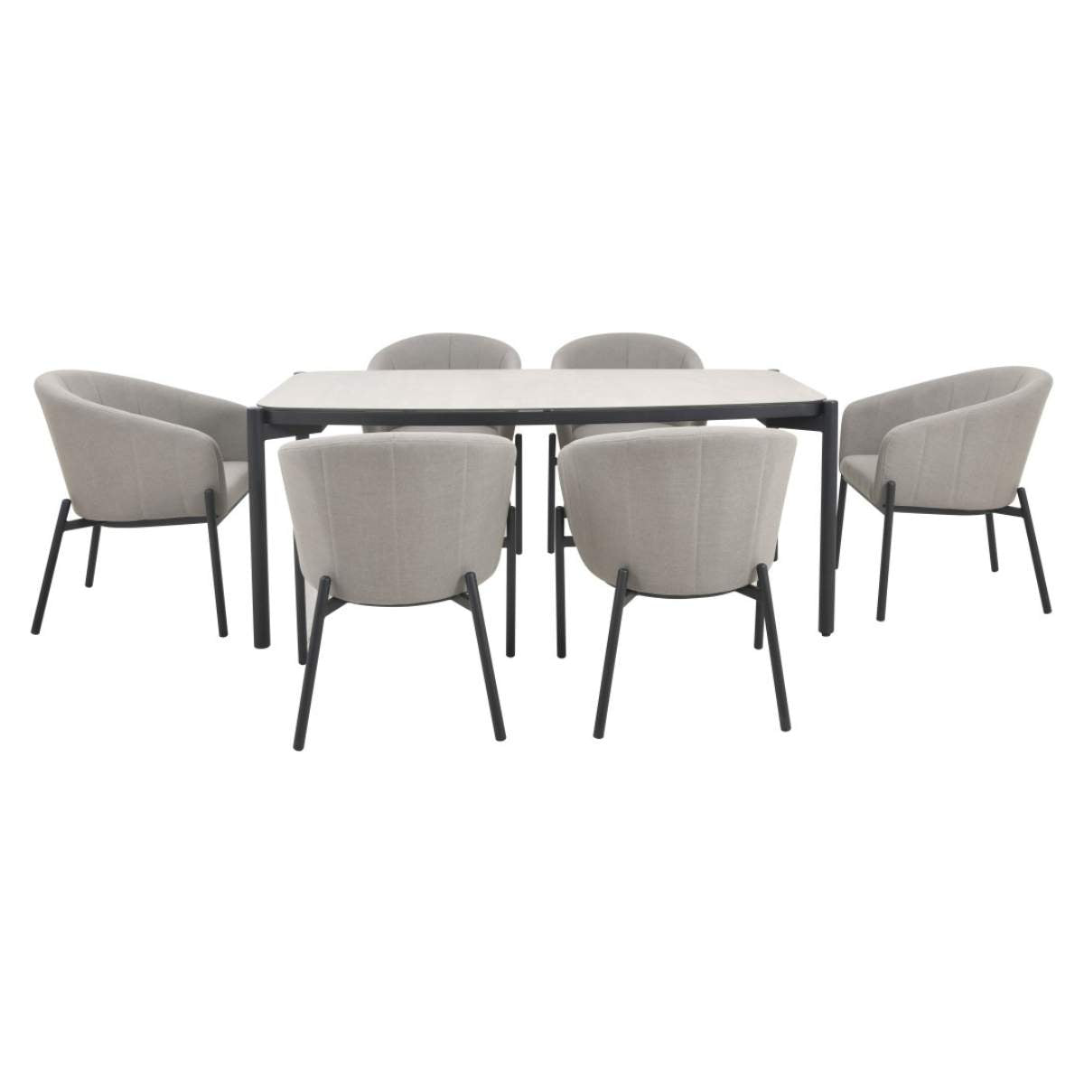 Beau&Co Nevada Putty Outdoor 6 Seater Dining Set