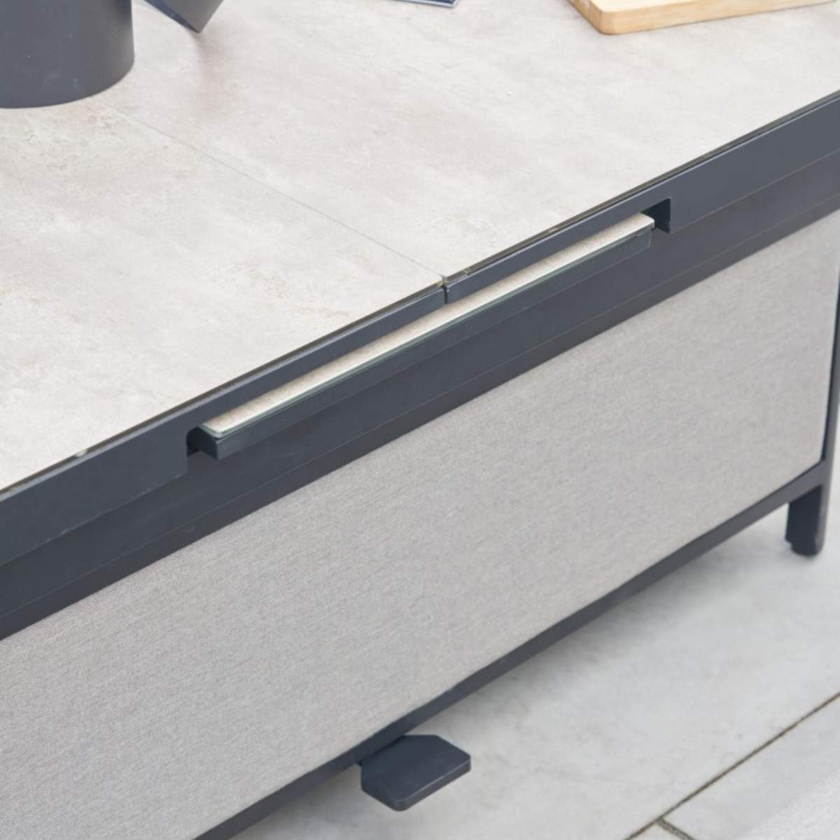 Beau&Co Nevada Putty Large Outdoor Corner Seating Set with Adjustable Table