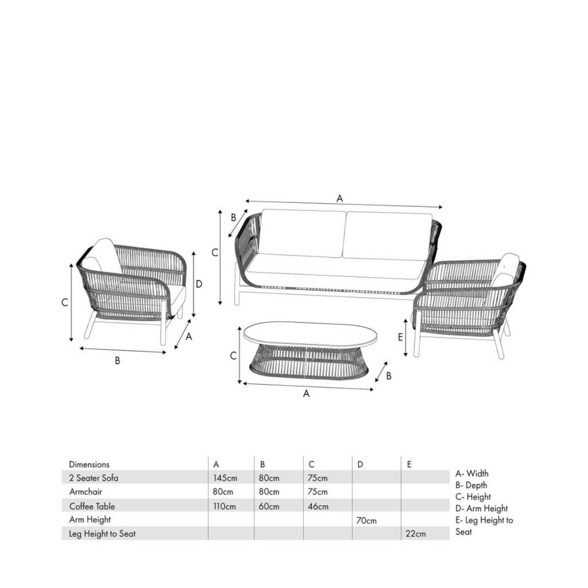 Pacific Lifestyle Martic Outdoor Seating Set
