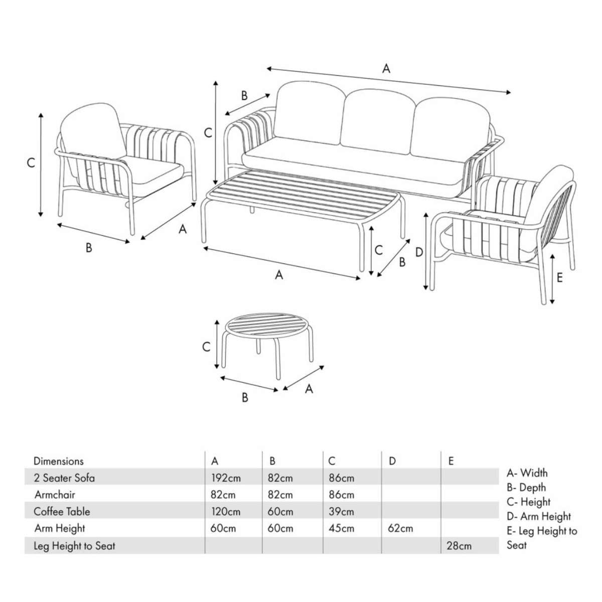 Beau&Co Valletta Outdoor Seating Set