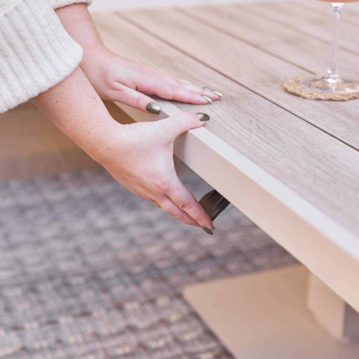 Beau&Co Aruba Outdoor Corner Seating Set with Adjustable Table