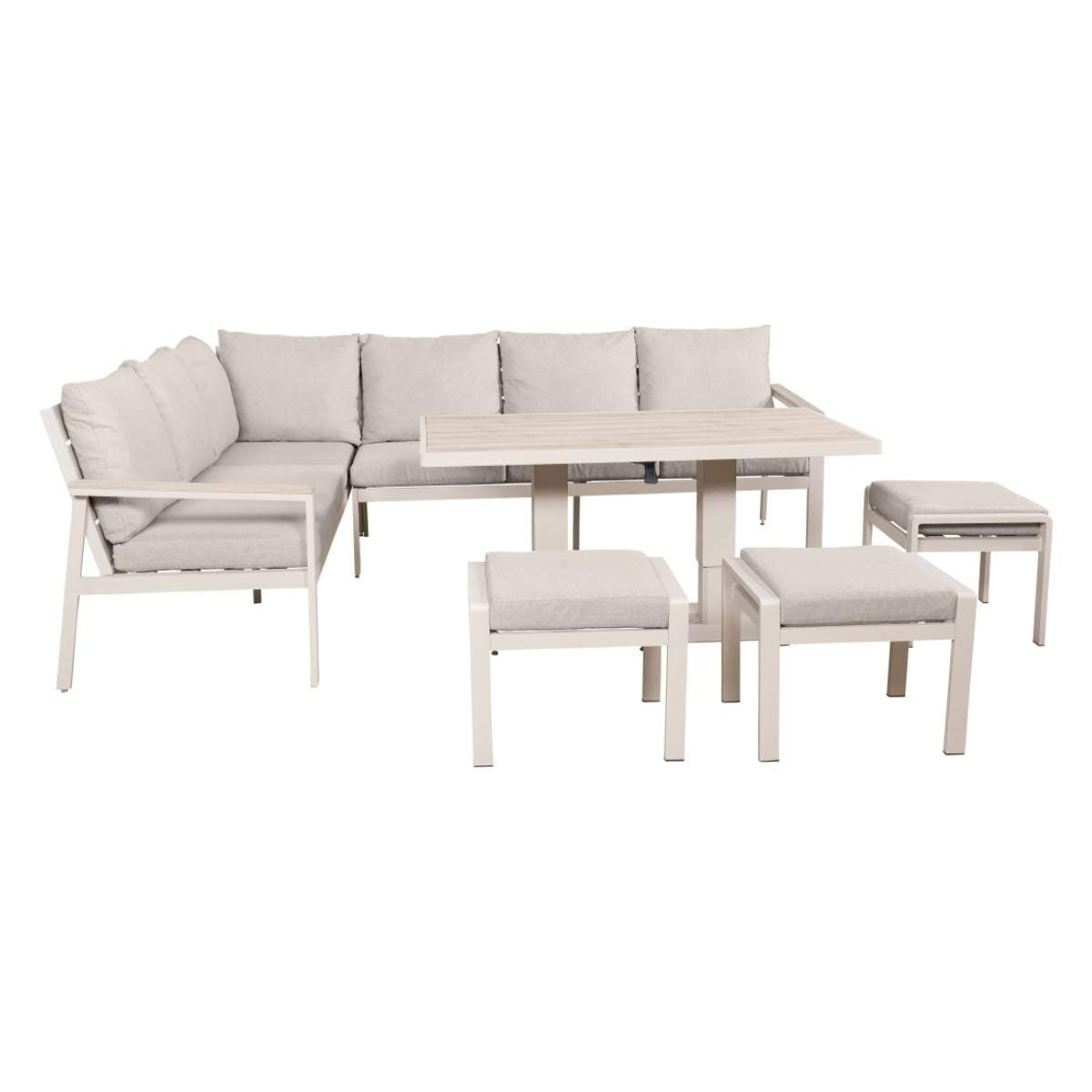 Beau&Co Aruba Outdoor Corner Seating Set with Adjustable Table
