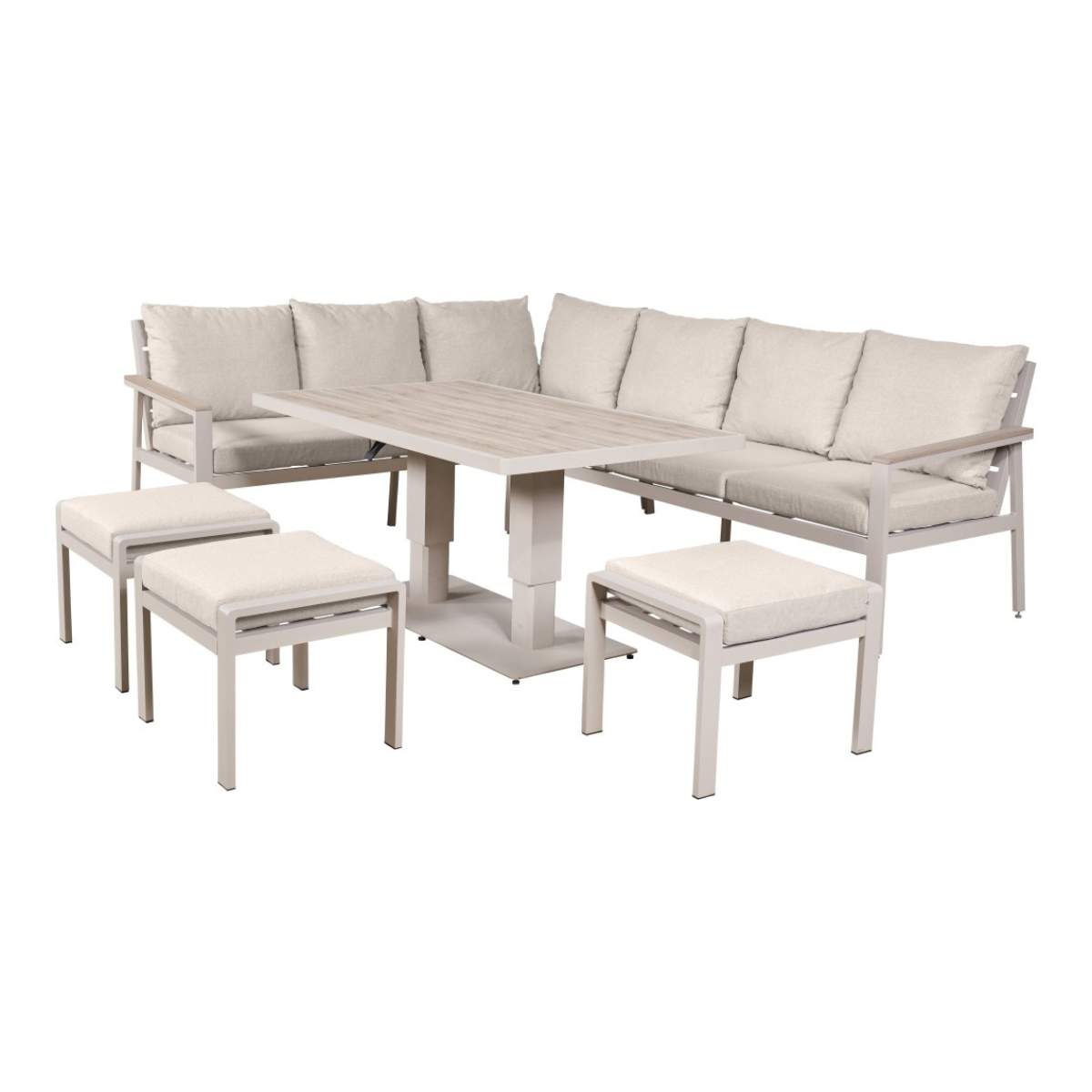 Beau&Co Aruba Outdoor Corner Seating Set with Adjustable Table