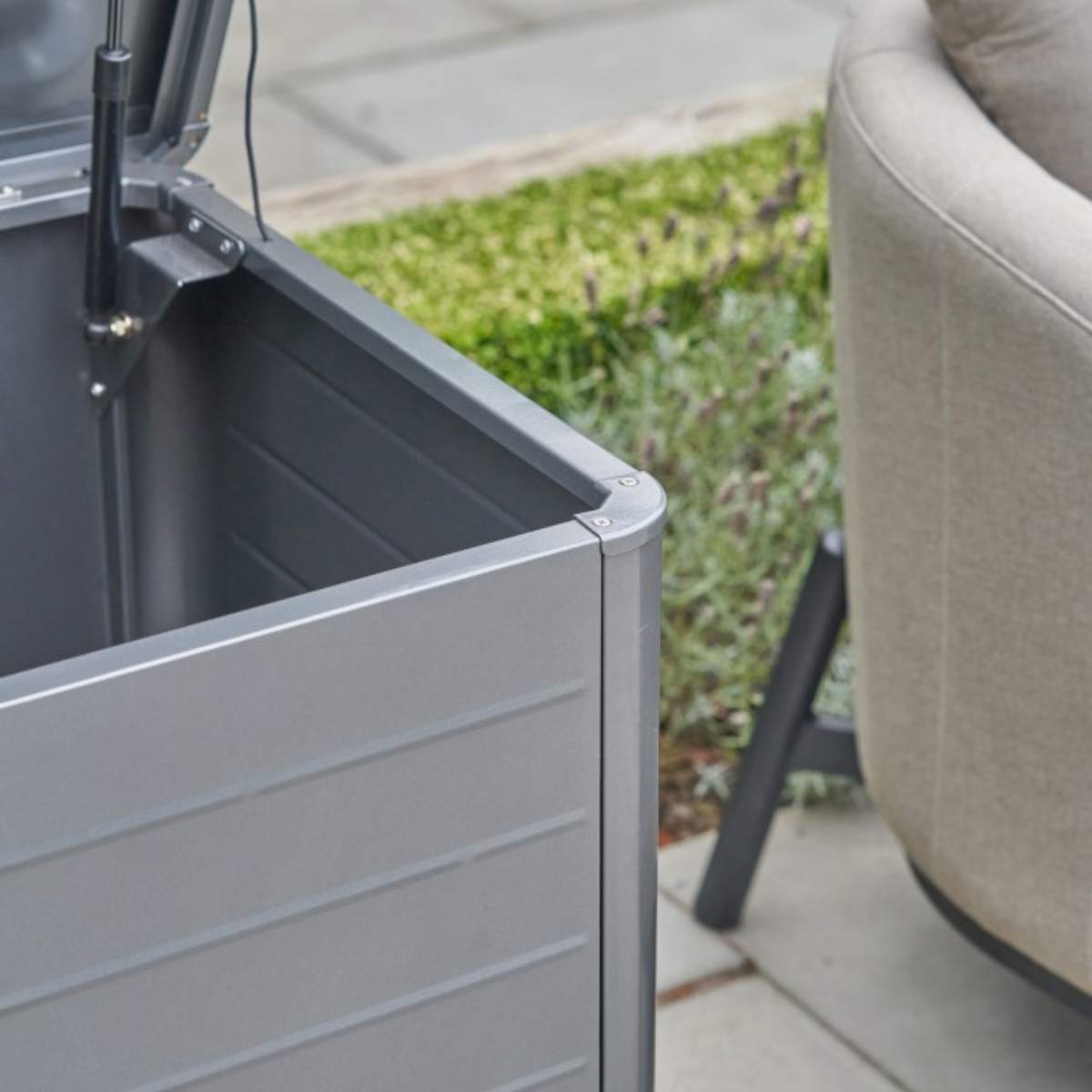 Pacific Lifestyle Rhode Island Small Galvanised Steel Cushion Box Anthracite