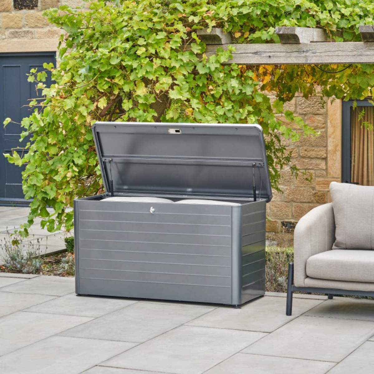 Pacific Lifestyle Rhode Island Small Galvanised Steel Cushion Box Anthracite