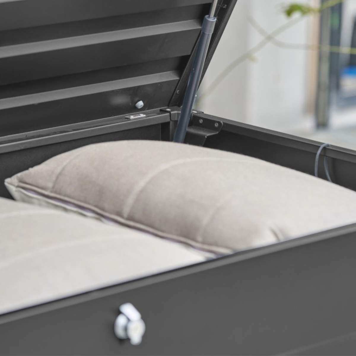 Pacific Lifestyle Rhode Island Large Galvanised Steel Cushion Box Black