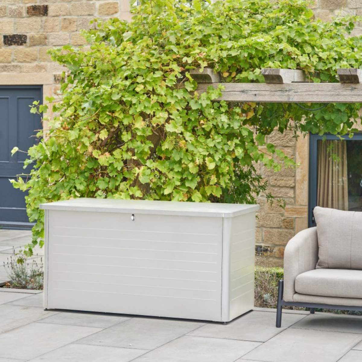 Pacific Lifestyle Rhode Island Large Galvanised Steel Cushion Box Pebble