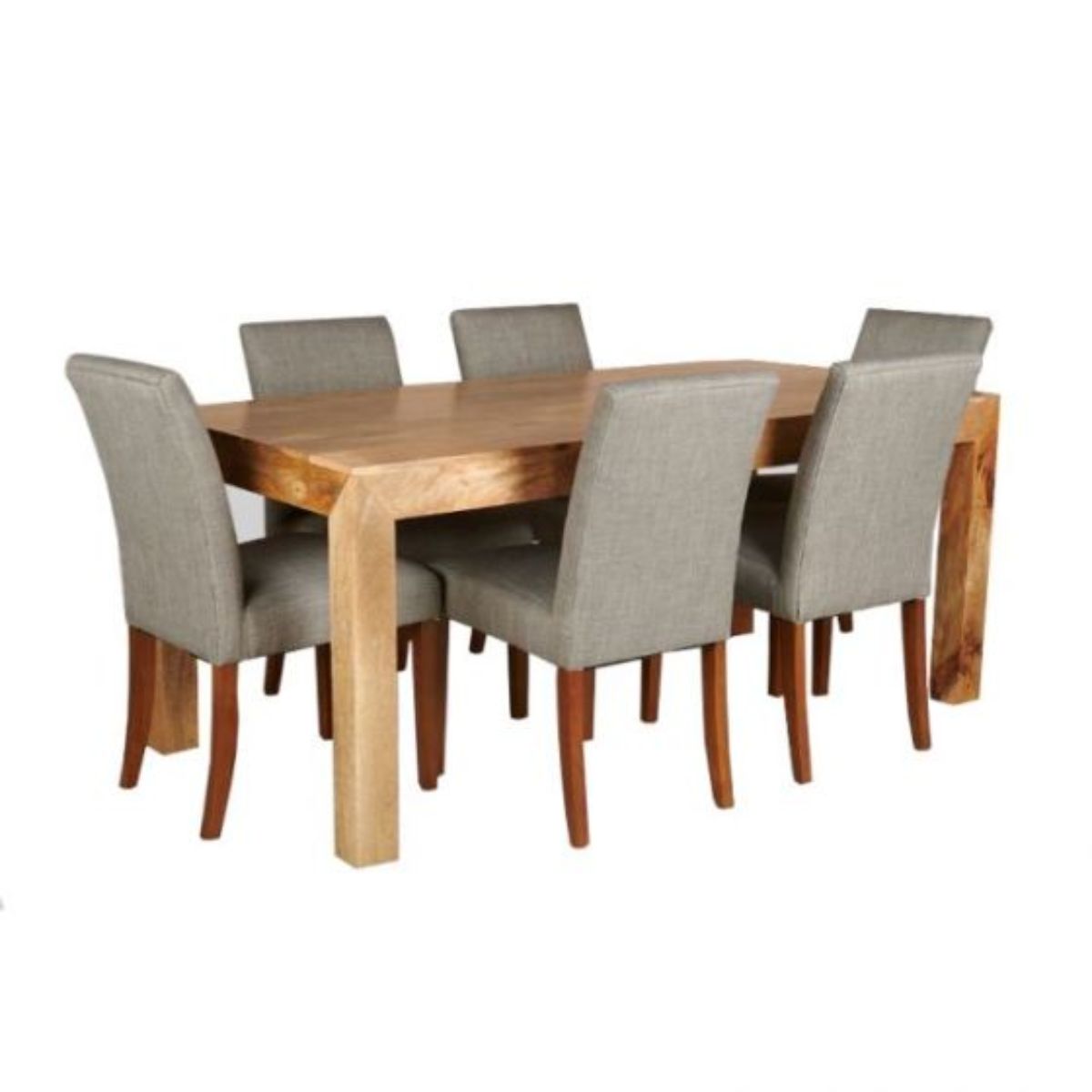 Trade Furniture 180cm Dakota Dining Table With 6 Milan Fabric Dining Chairs (3 Colours)