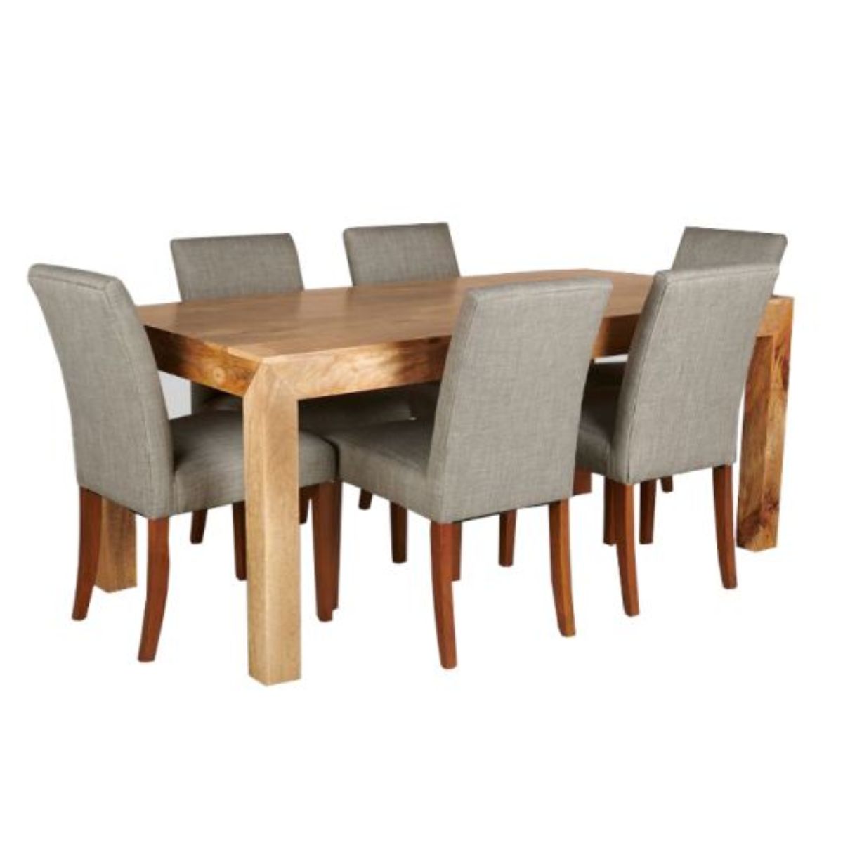 Trade Furniture 180cm Dakota Dining Table & 6 Buttoned Milan Dining Chairs (3 Colours)