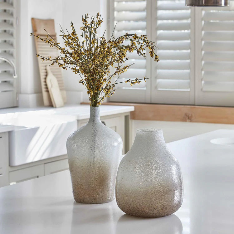 Ivyline Verre Stem Frosted Bottle Vase-Beaumonde