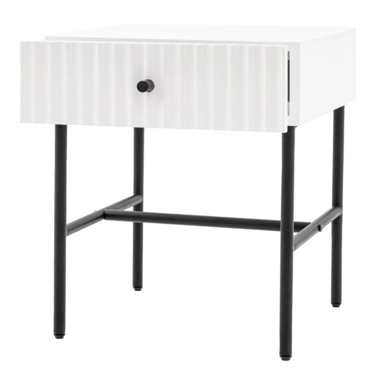 Gallery Direct Buckhurst 1 Drawer Bedside White 400x400x500mm