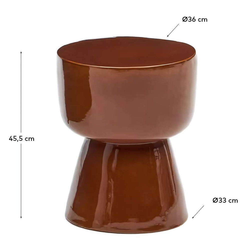 Kave Home Mesquida Cement Side Table 35 cm-Beaumonde