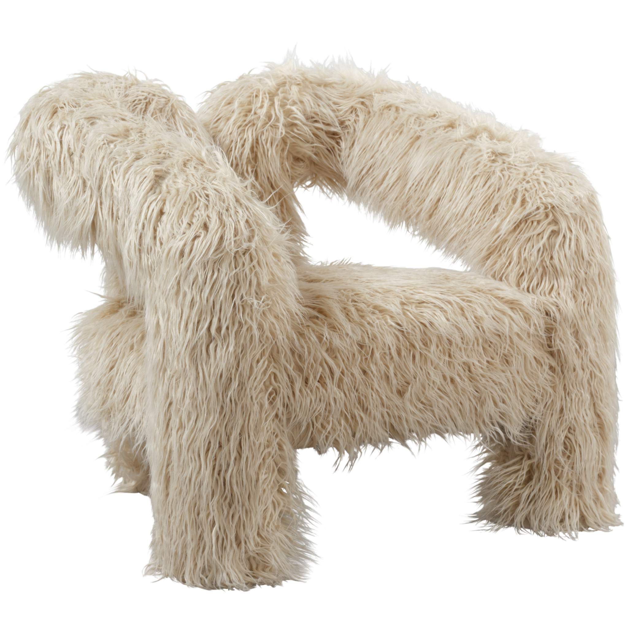 HO+ME Frai Occasional Chair In Ivory Mongolian