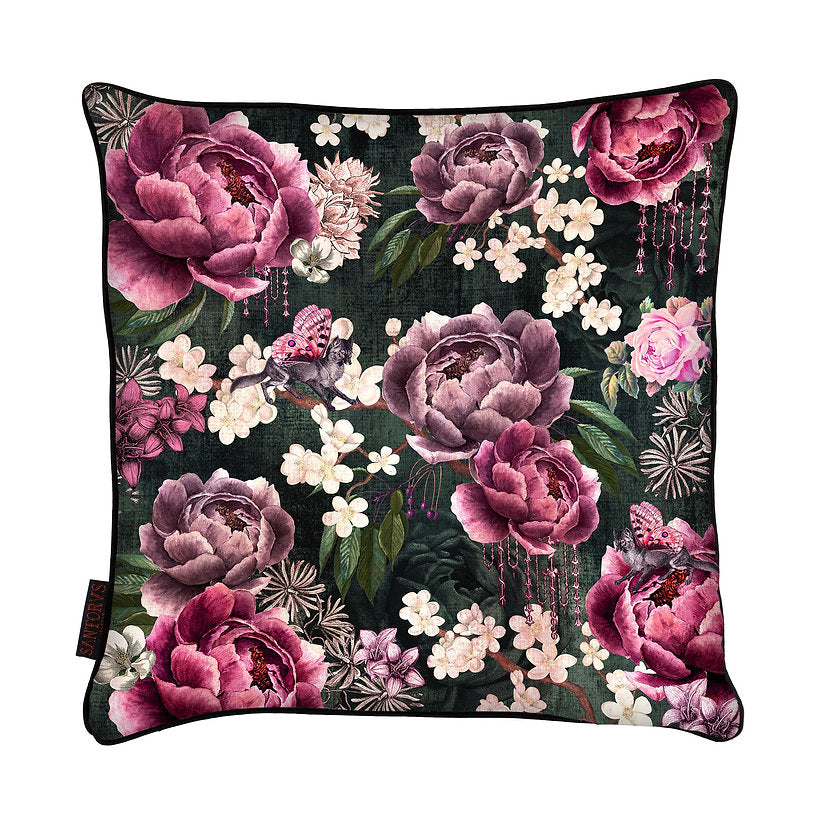 Santorus 'Time for Tea' Velvet Scatter Cushion Cover