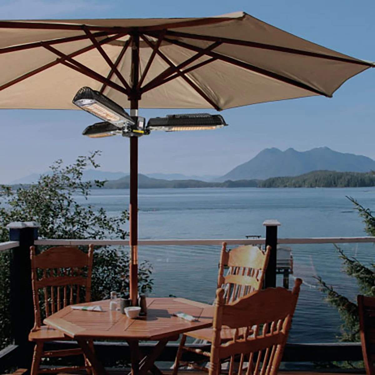 Maze - 2000W Vulcan Parasol Tri Electric Patio Heater