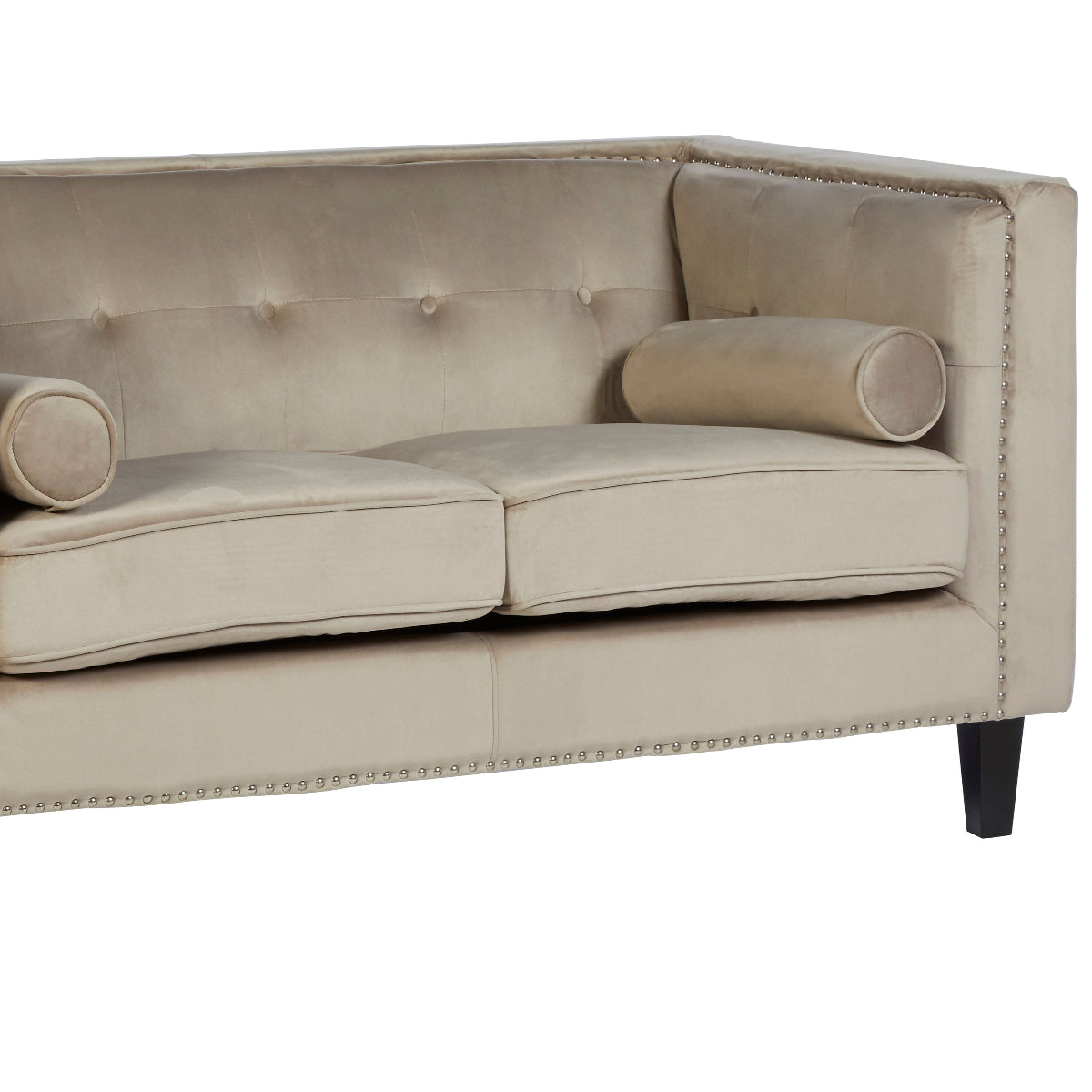 Beaumonde Home Felisa Two Seater Mink Velvet Sofa 8