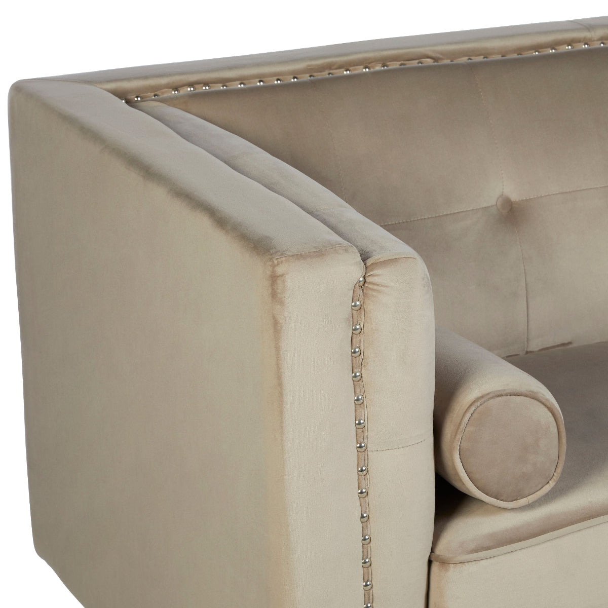 Beaumonde Home Felisa Two Seater Mink Velvet Sofa 4
