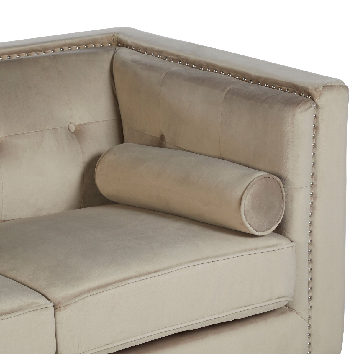 Beaumonde Home Felisa Two Seater Mink Velvet Sofa 3