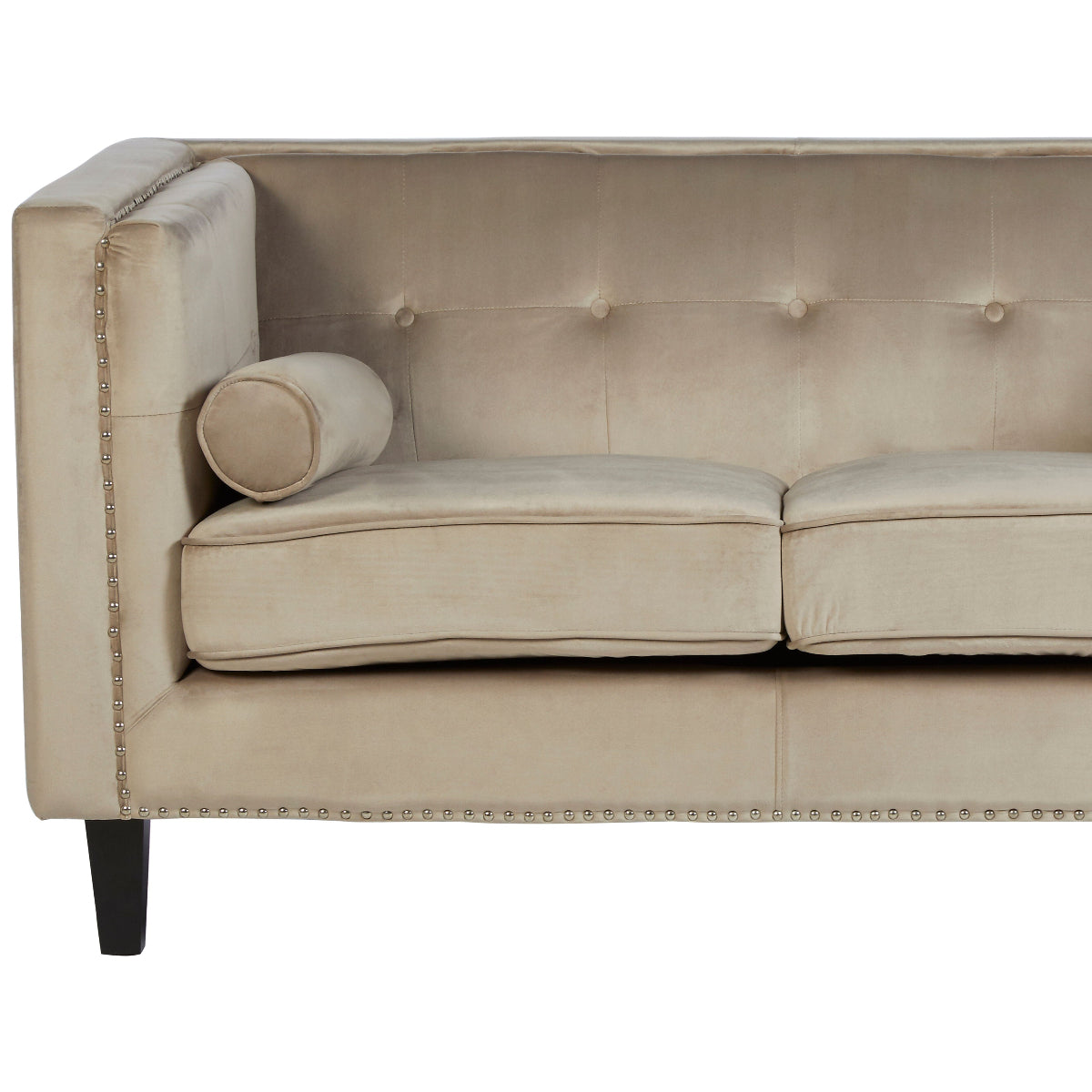 Beaumonde Home Felisa Two Seater Mink Velvet Sofa 1