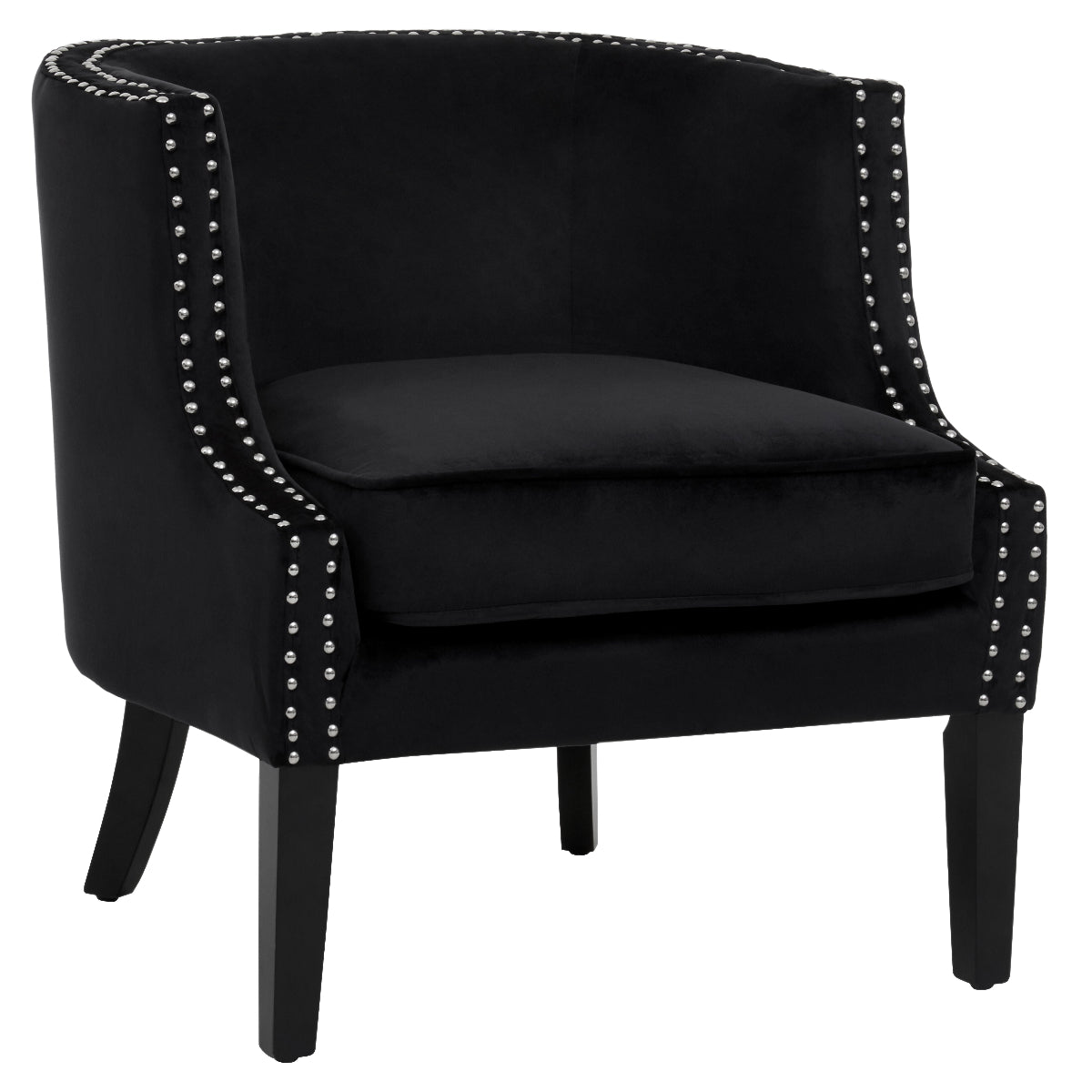 Beaumonde Home Larissa Black Velvet Studded Chair 8
