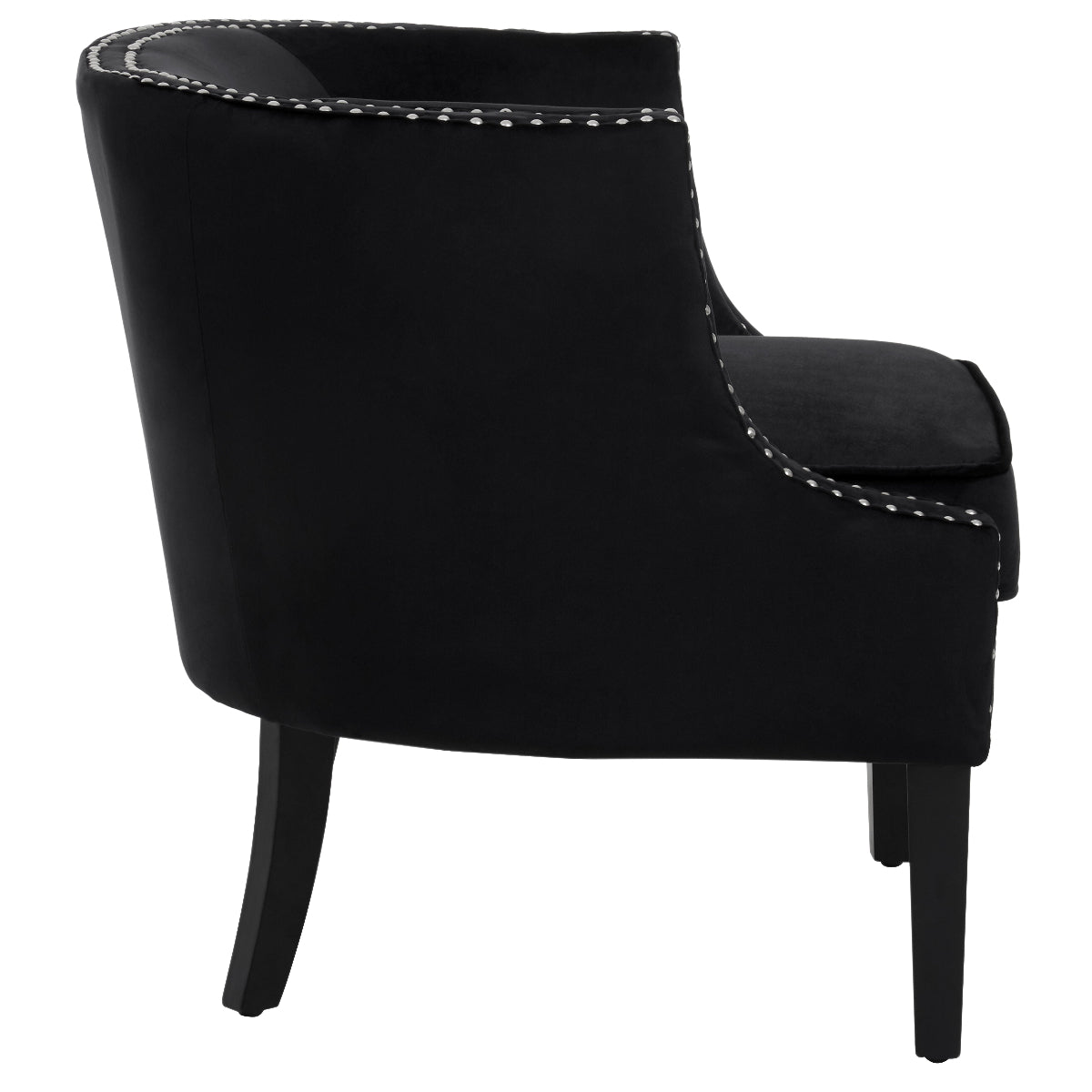 Beaumonde Home Larissa Black Velvet Studded Chair 7